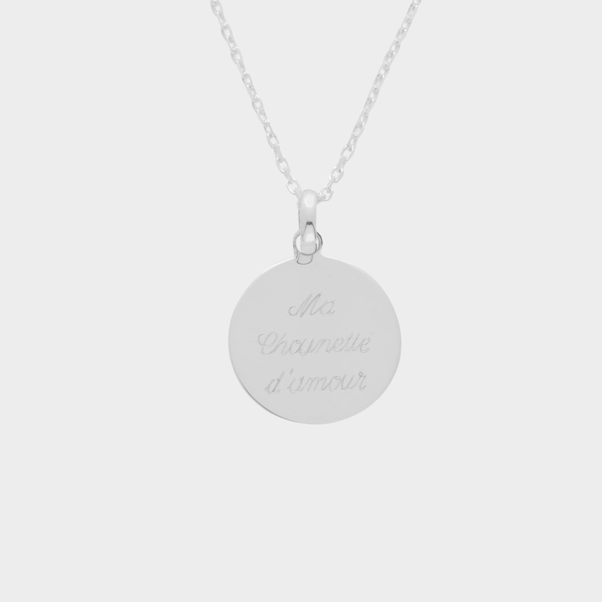 Collier 1 breloque sur chaîne maille forçat argent