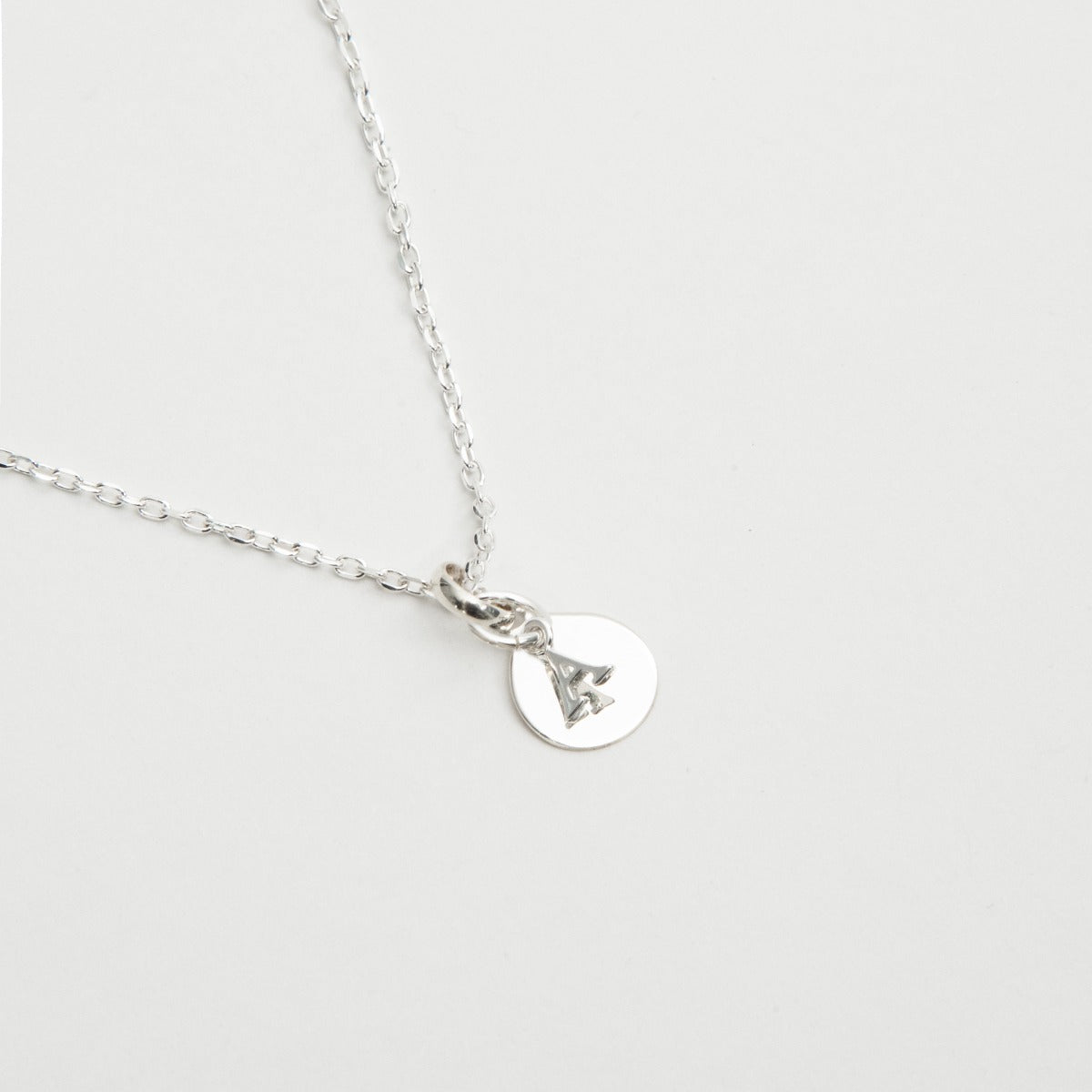 Collier lettre et mini rond argent