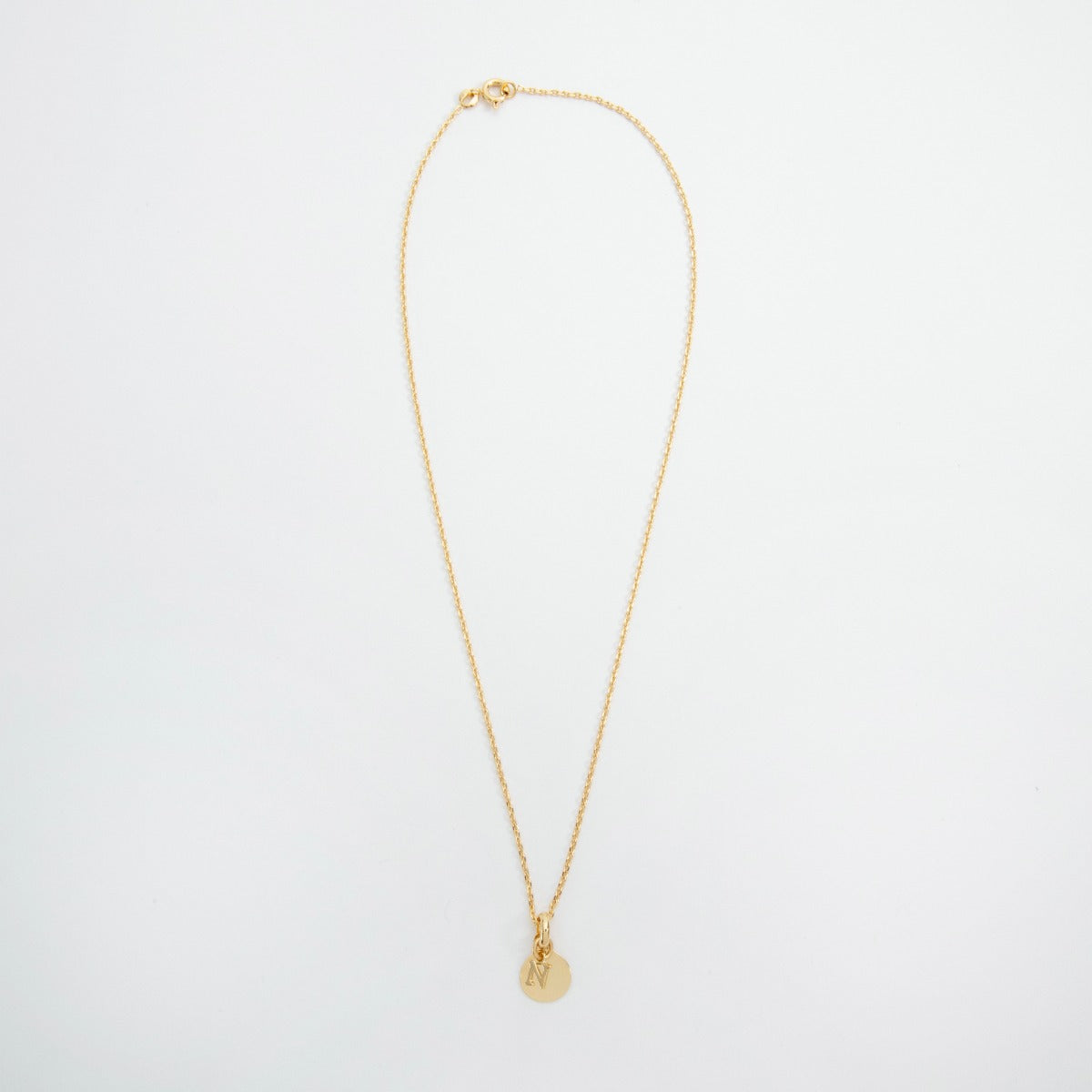 Collier lettre et mini rond plaqué or