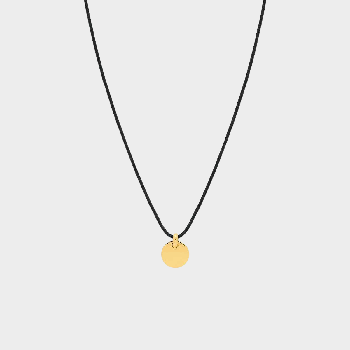 Collier 1 mini breloque sur lien coton plaqué or