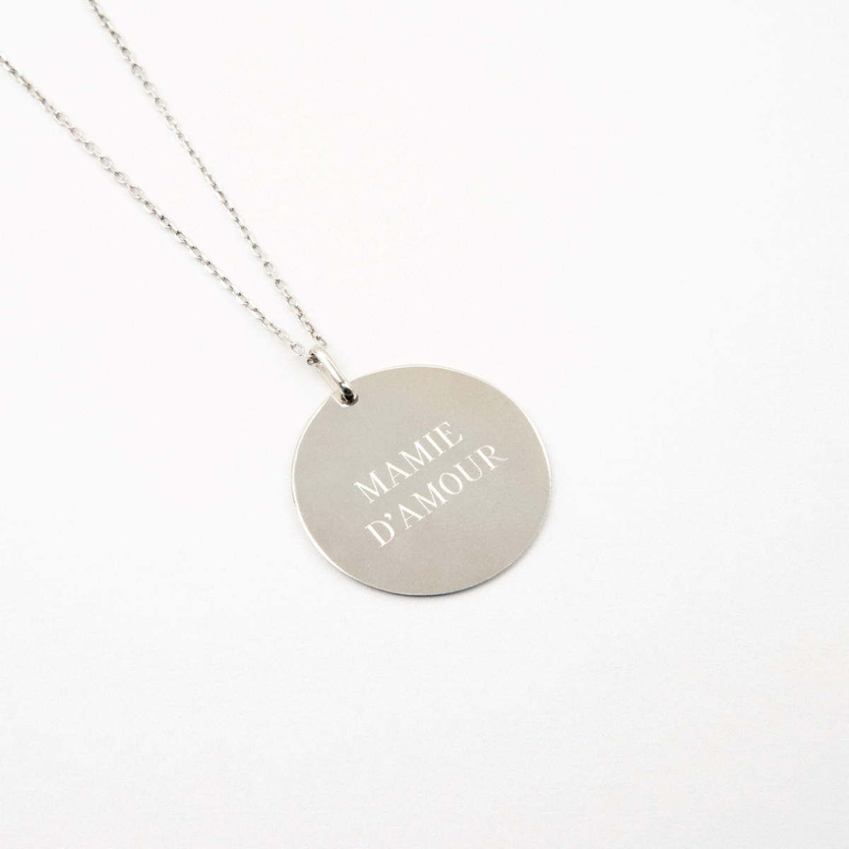 Collier grande médaille sur chaîne forçat argent massif