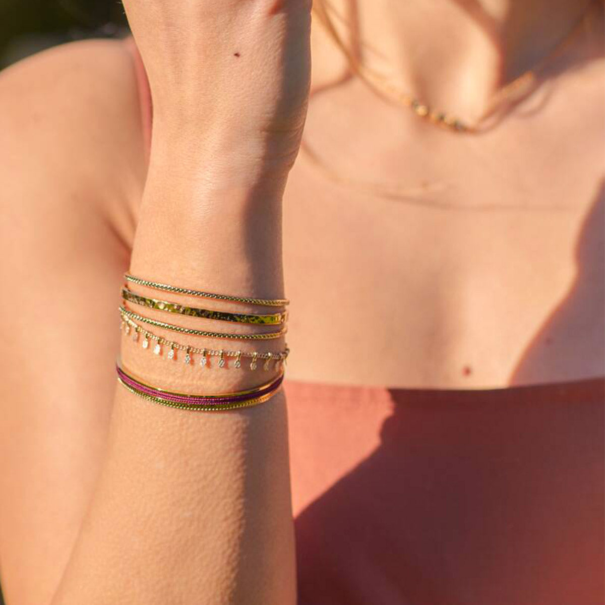 Jonc Galon et perles plaque or