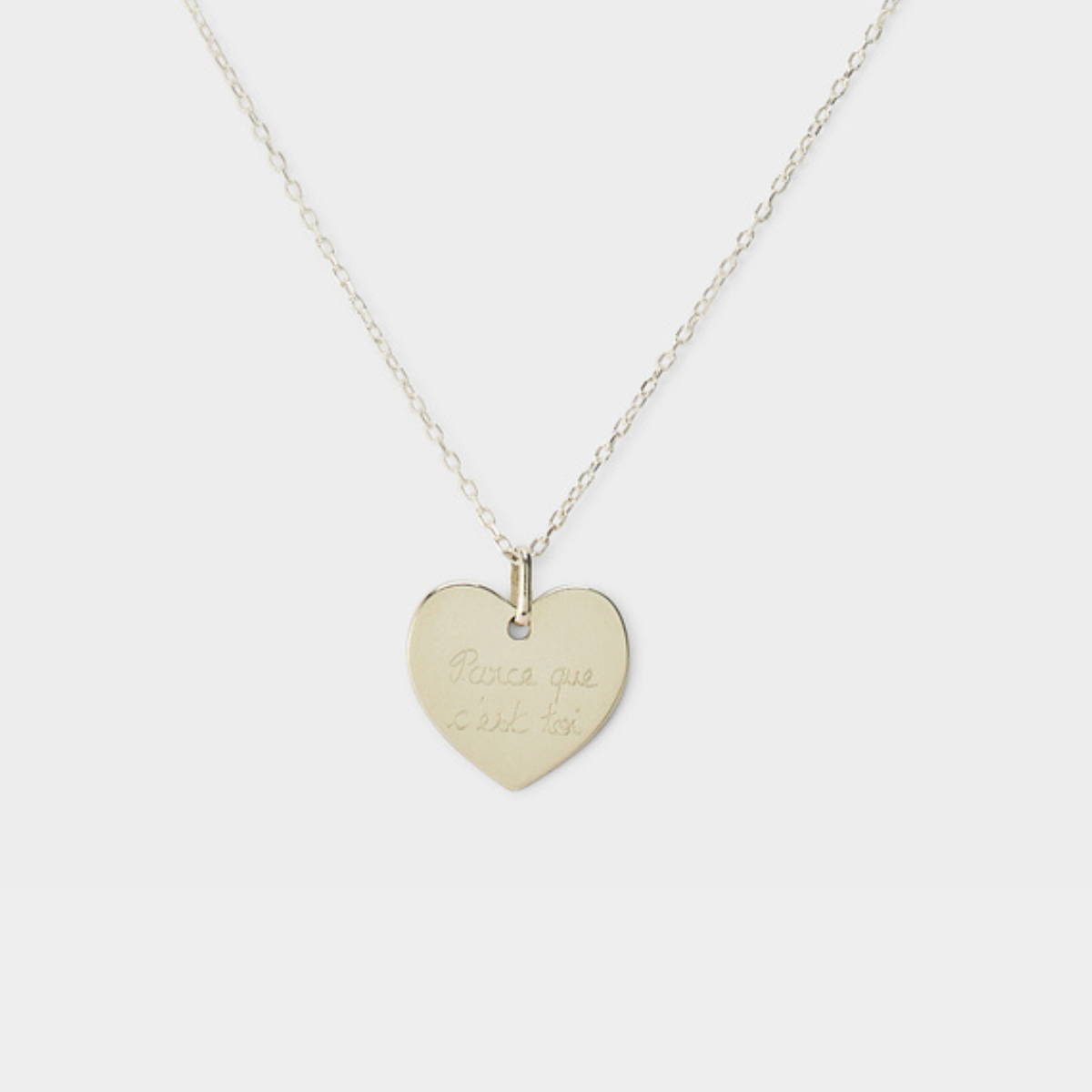 Collier cœur sur chaîne argent