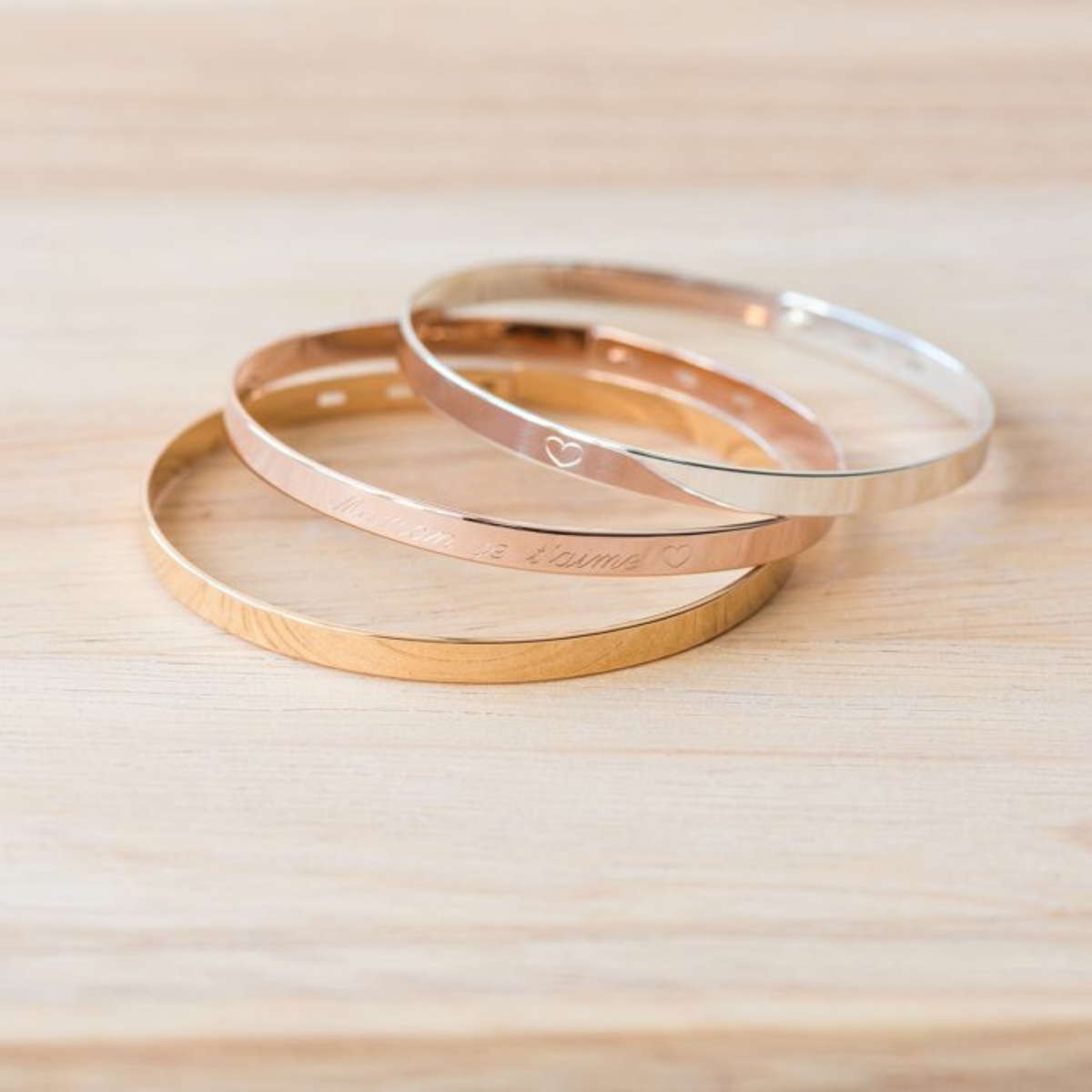 Trio de joncs ruban lisses