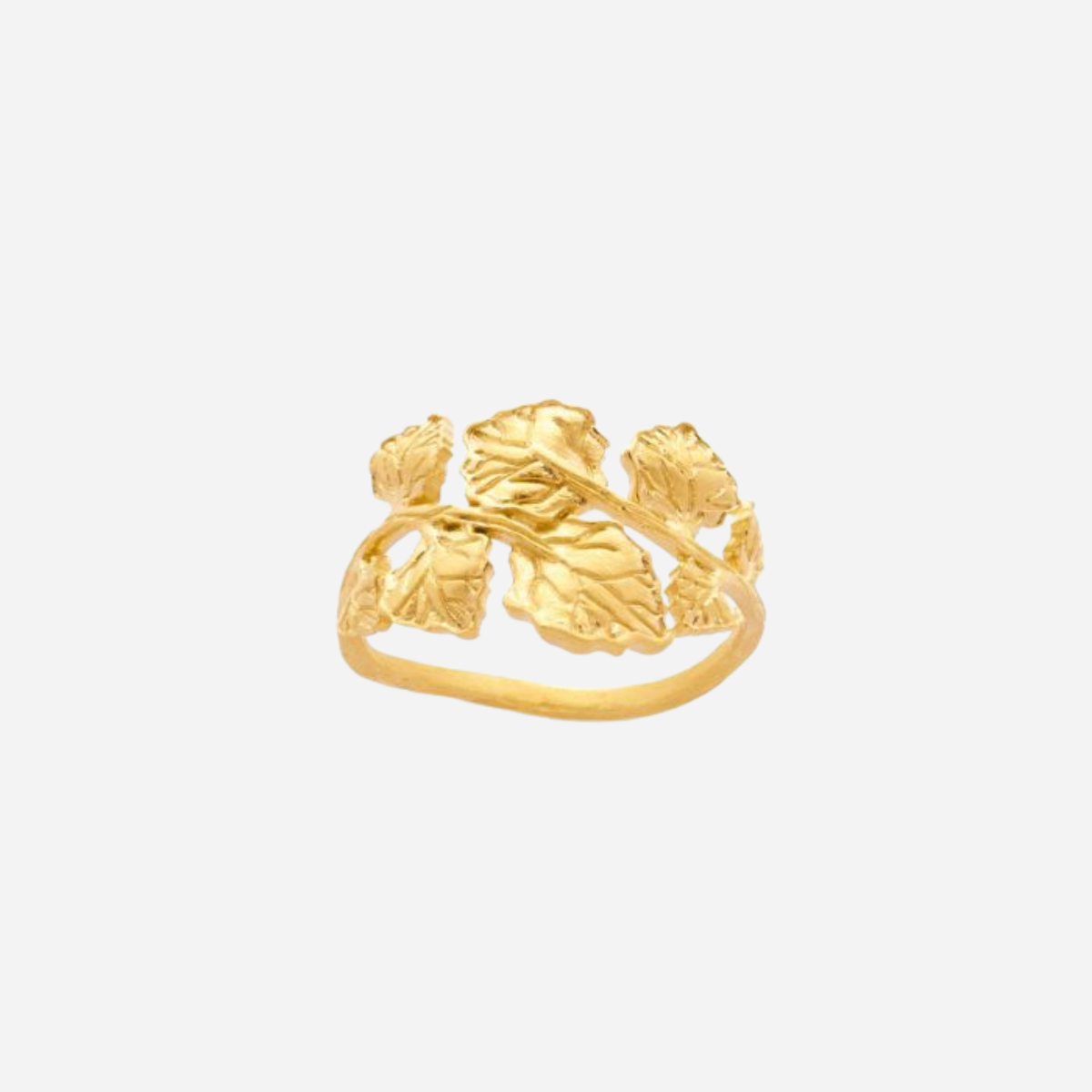 Bague brin de tilleul plaqué or