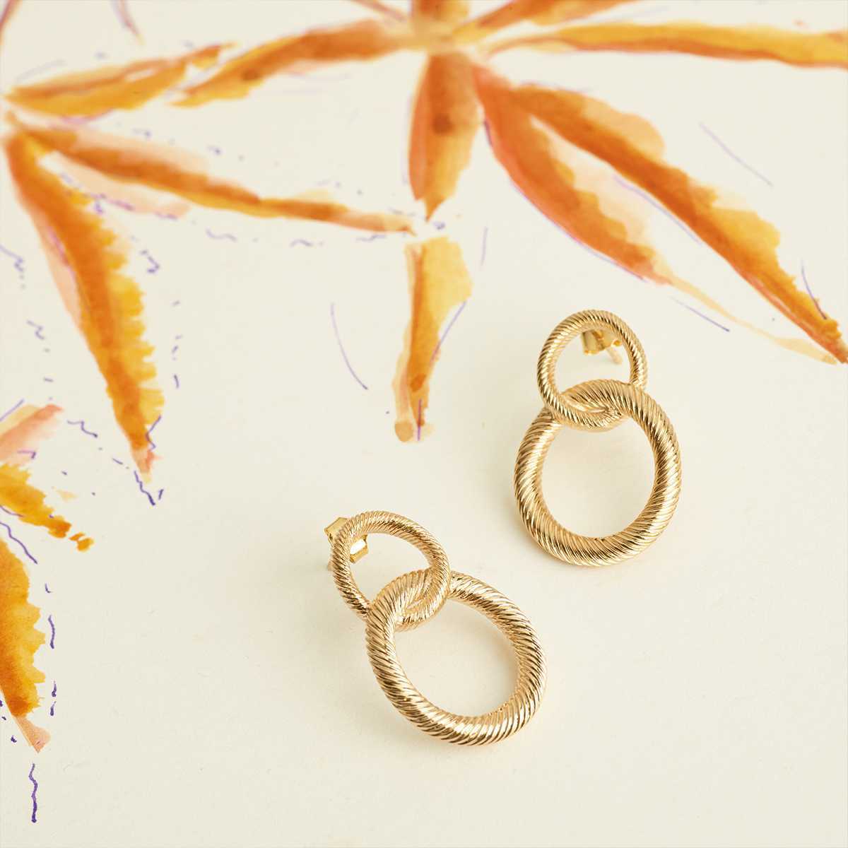 Boucles d'oreilles Monaco plaqué or