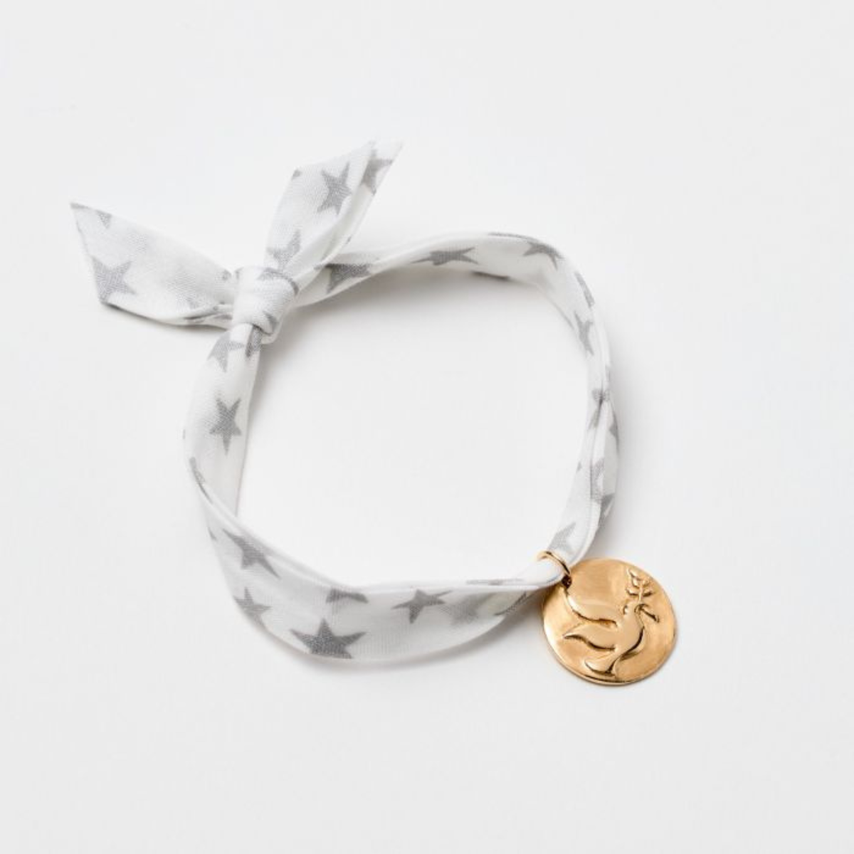 Bracelet grigri Colombe sur ruban Liberty