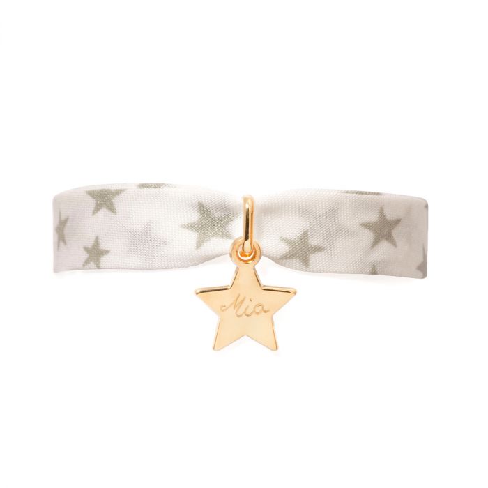 Bracelet 1 mini breloque sur lien liberty plaqué or