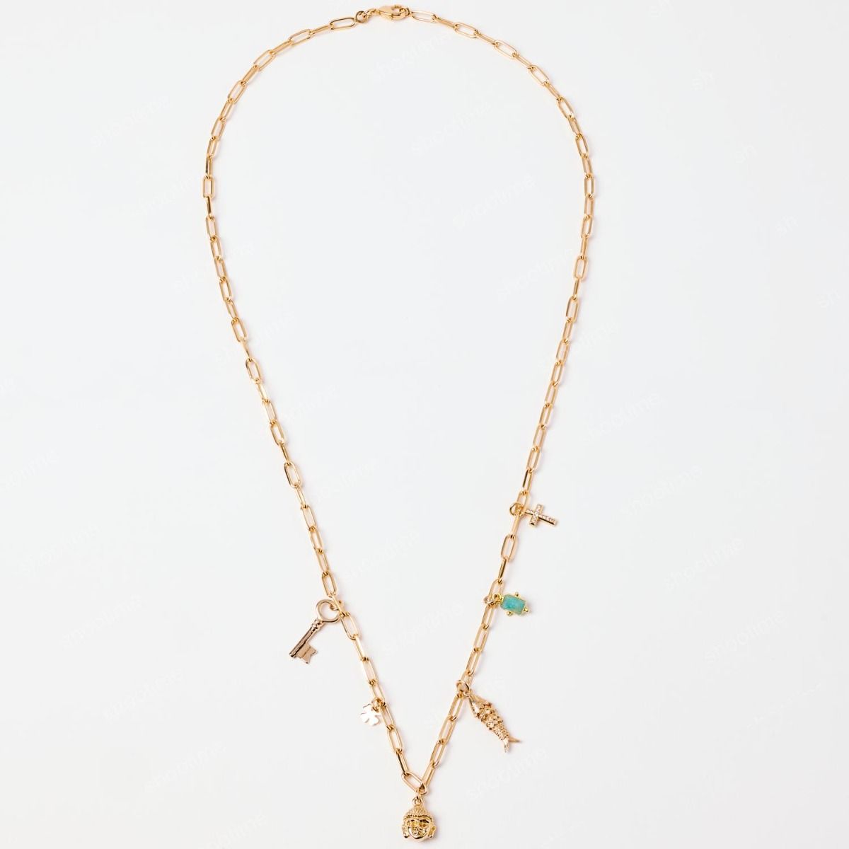 Collier grigris à composer sur chaîne maillon ovale plaqué or