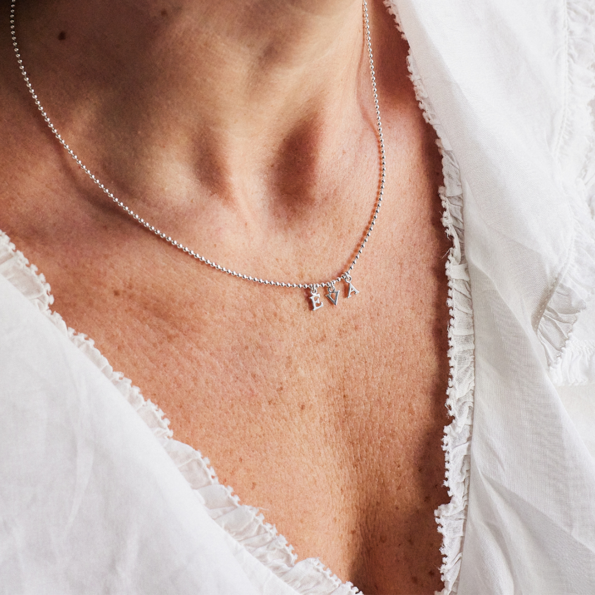 Collier lettres prénom argent