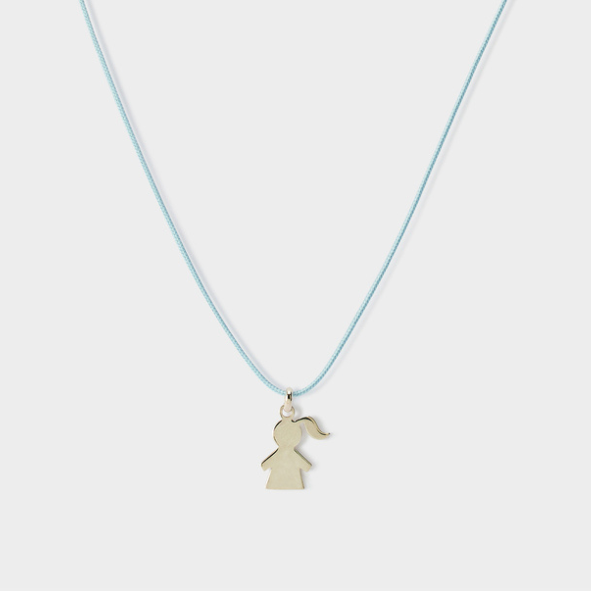 Collier 1 mini breloque sur lien coton argent