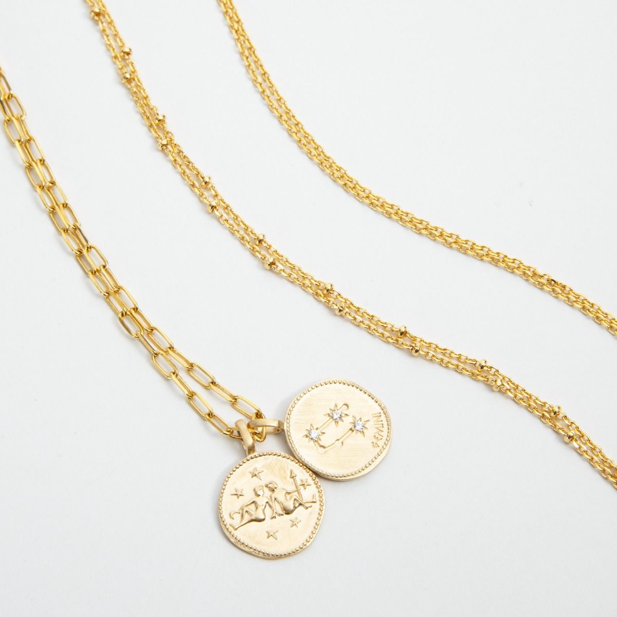 Collier signe astrologique Gémeaux plaqué or