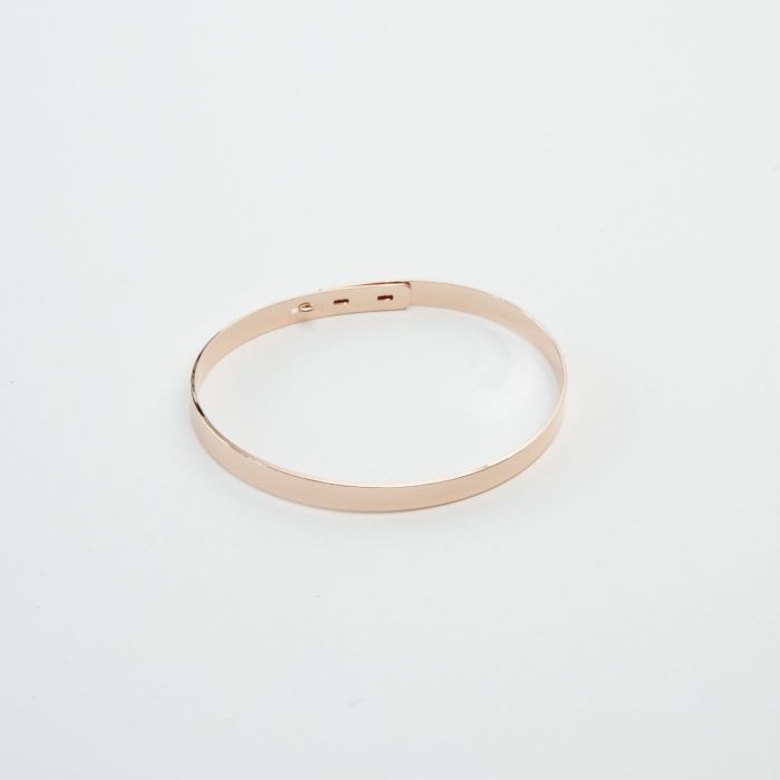 Jonc ruban lisse plaqué or rose