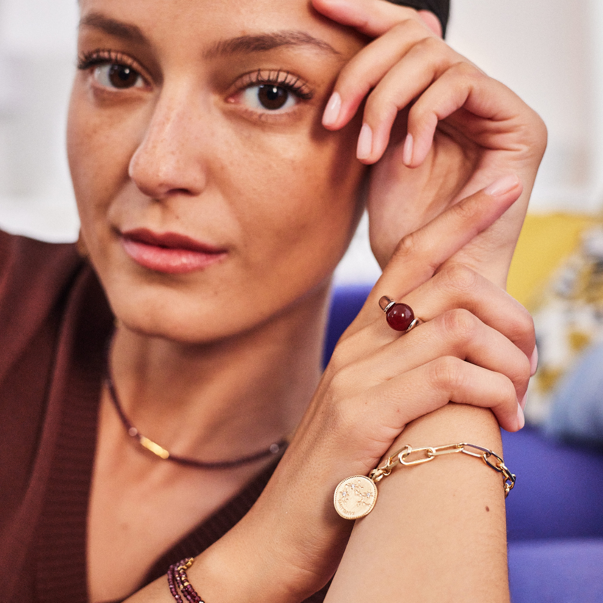 Bracelet signe astrologique Sagittaire plaqué or