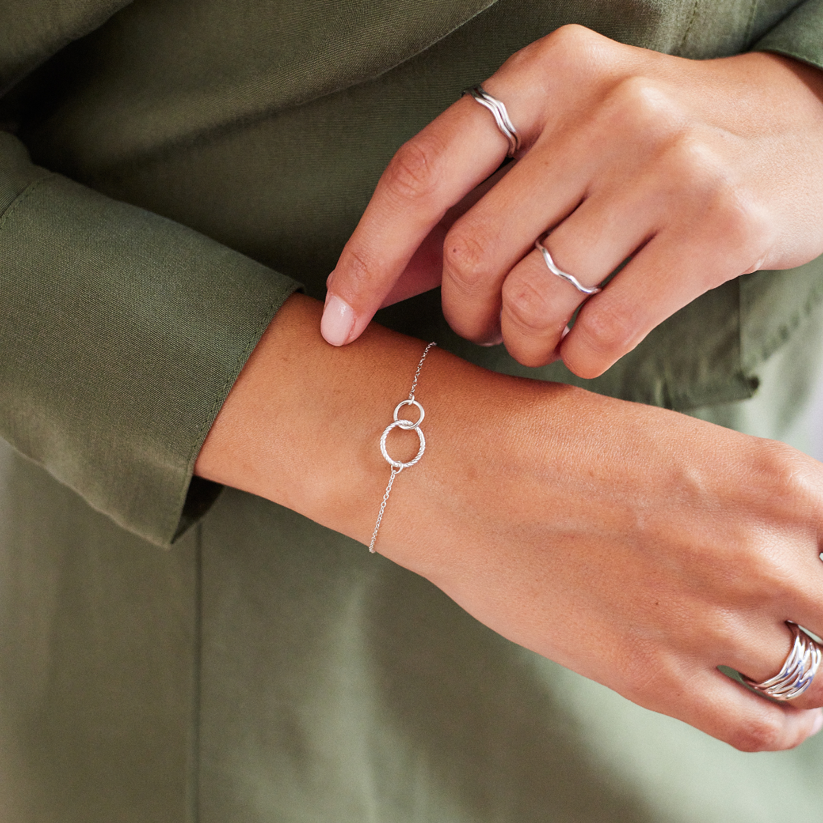 Bague Ramage ajustable argent