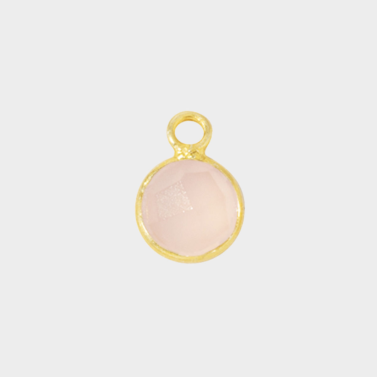 Pierre de naissance plaqué or 0,7 cm Quartz rose - Octobre