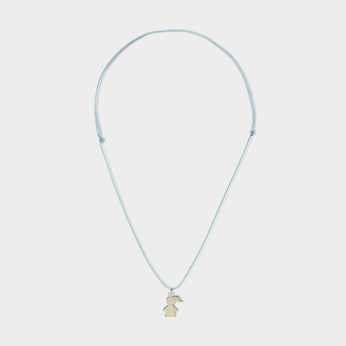 Collier 1 mini breloque sur lien coton argent