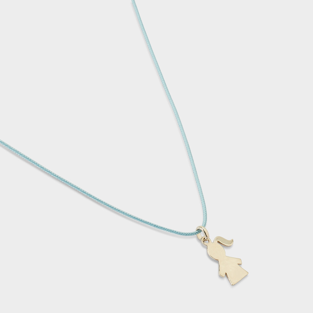 Collier 1 mini breloque sur lien coton argent