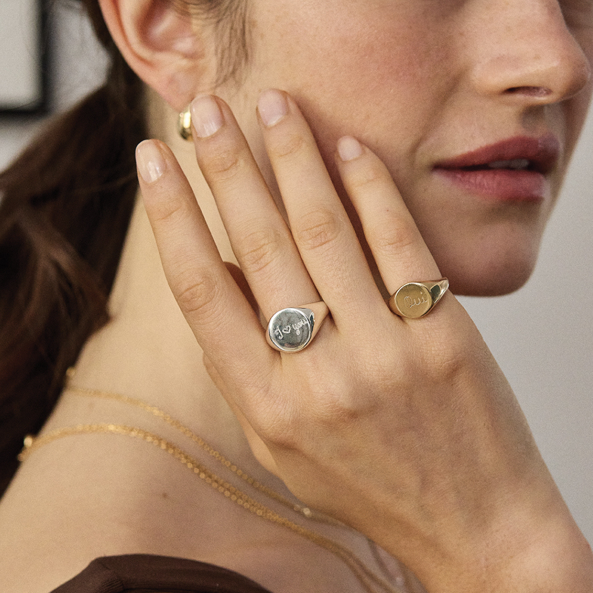 Bague chevalière femme plaqué or
