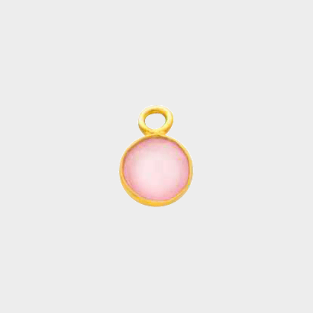 Pierre de naissance plaqué or 0,7 cm Quartz rose - Octobre