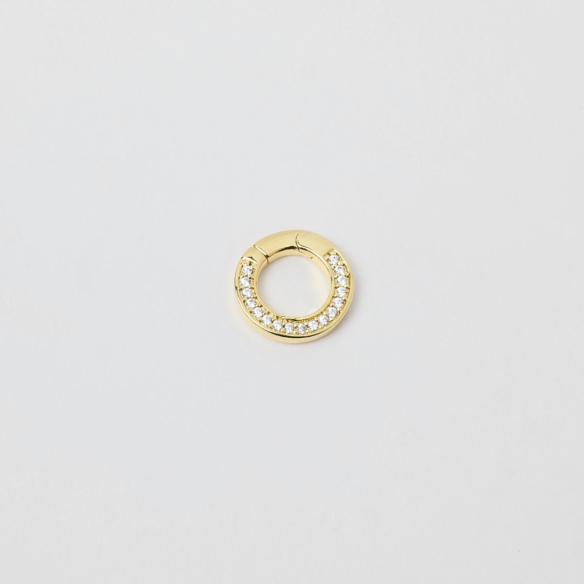 Mousqueton Smile rond et brillants plaqué or