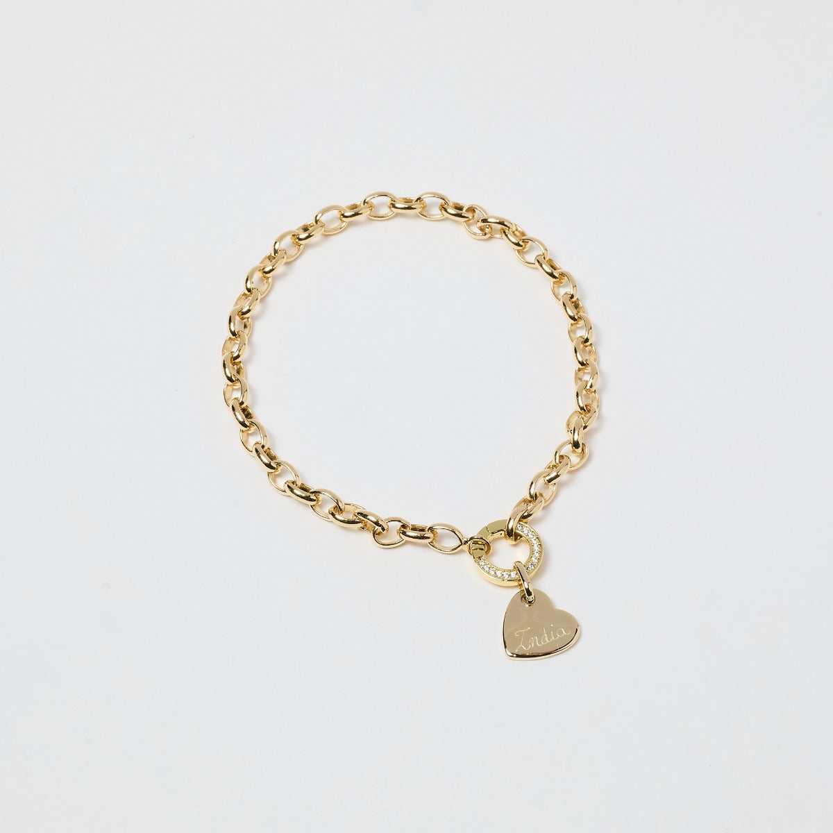 Bracelet Smile rond sur chaîne plaqué or