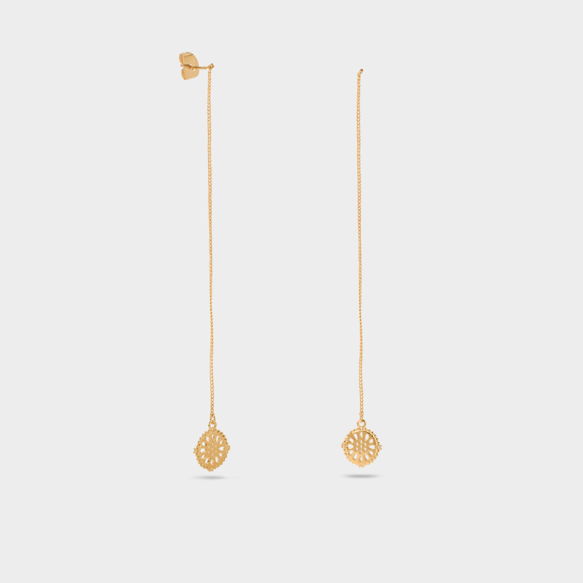 Boucles d'oreilles chaîne Filigrane plaqué or