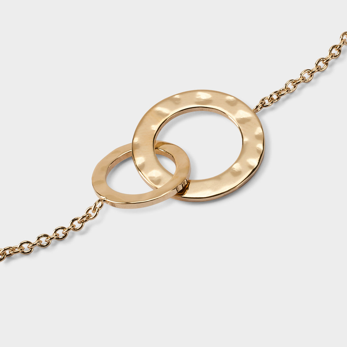 Bracelet duo de cibles martelées plaqué or