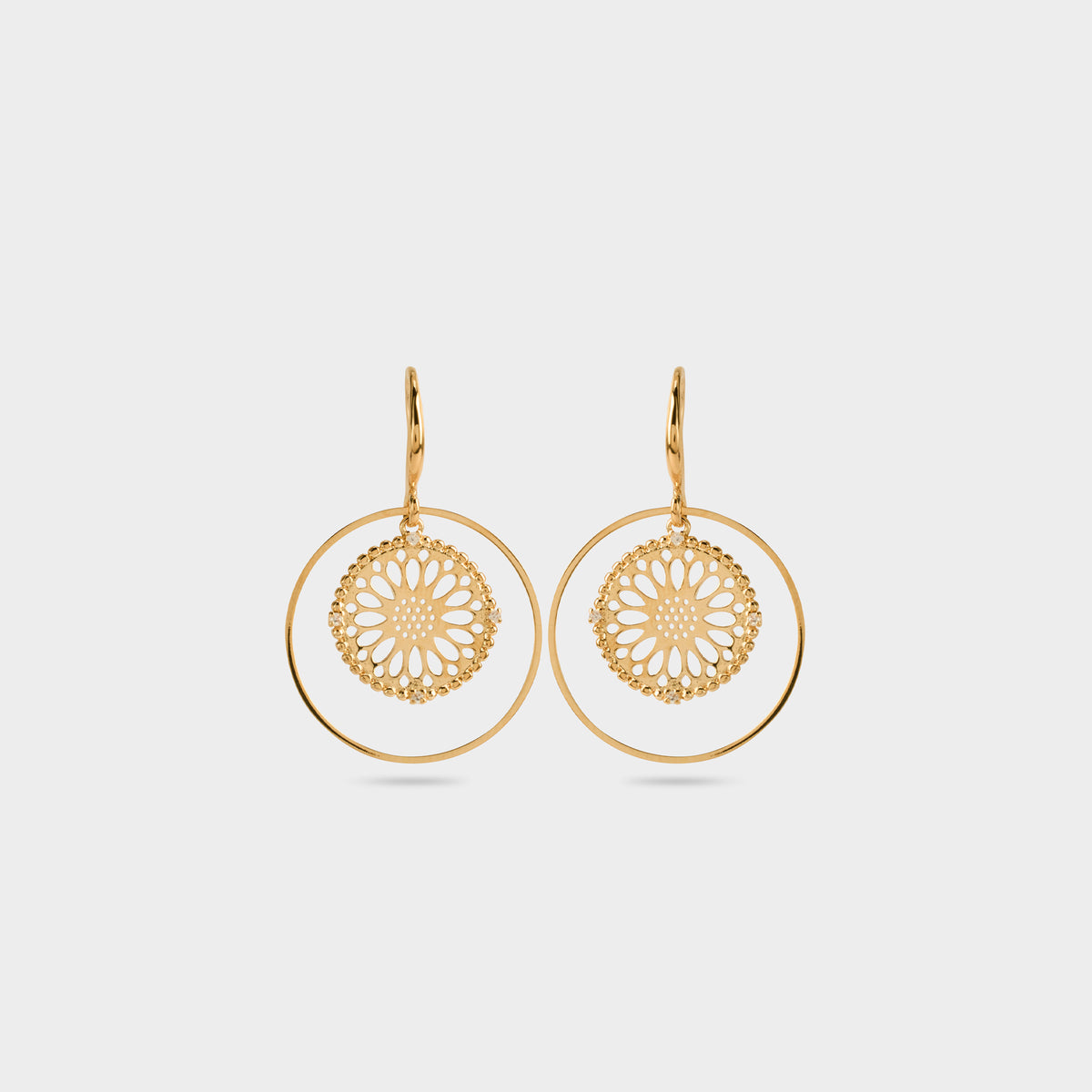 Boucles d'oreilles Filigrane brillants plaqué or