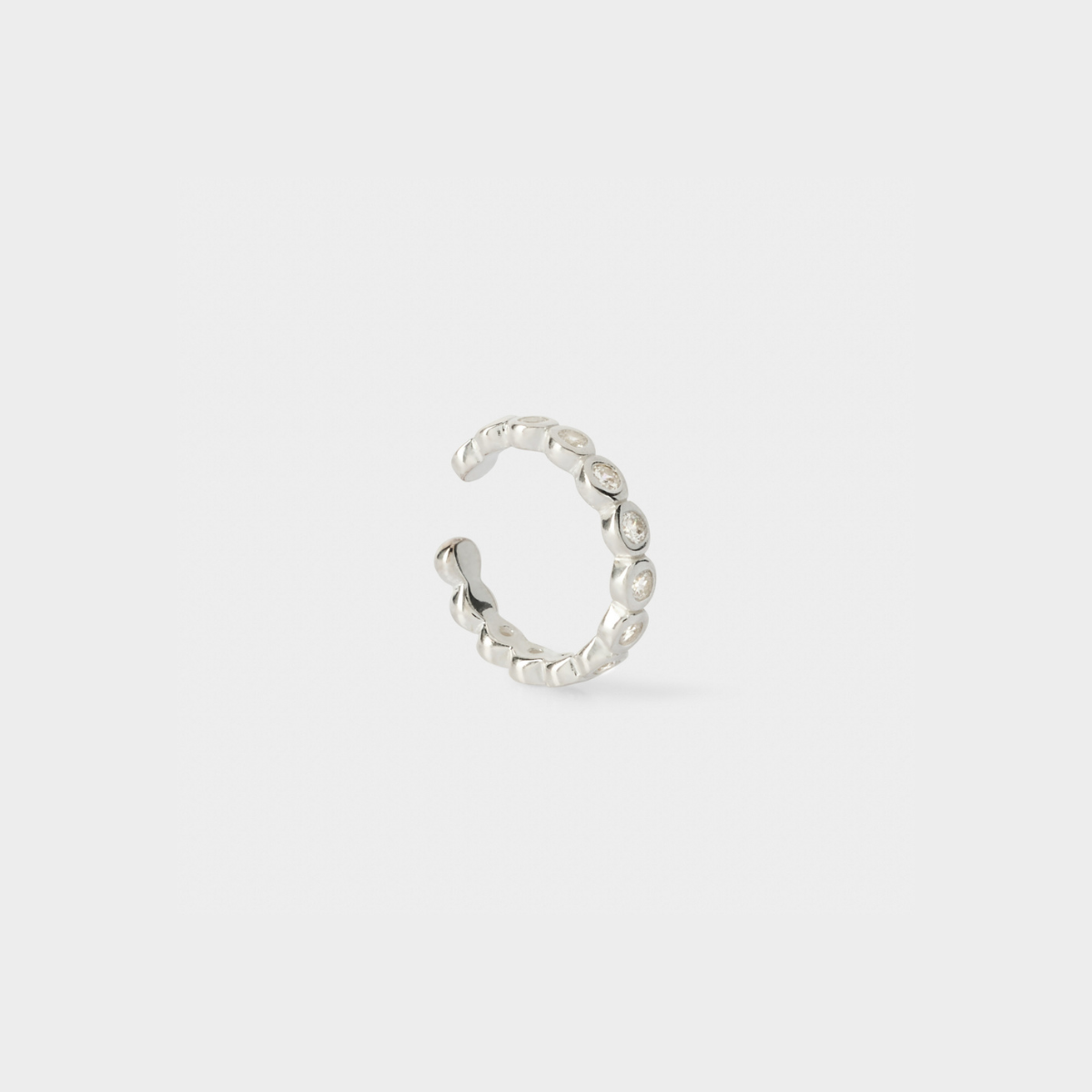 Ear cuff petit anneau strass faux piercing argent