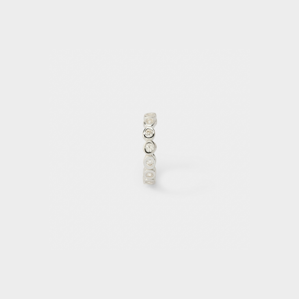 Ear cuff petit anneau strass faux piercing argent