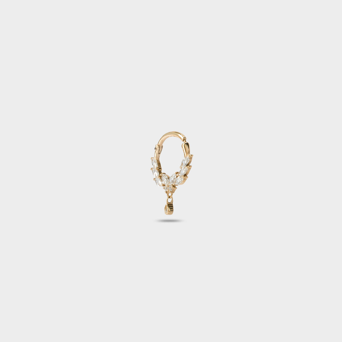 Piercing anneau clicker pampille argent doré