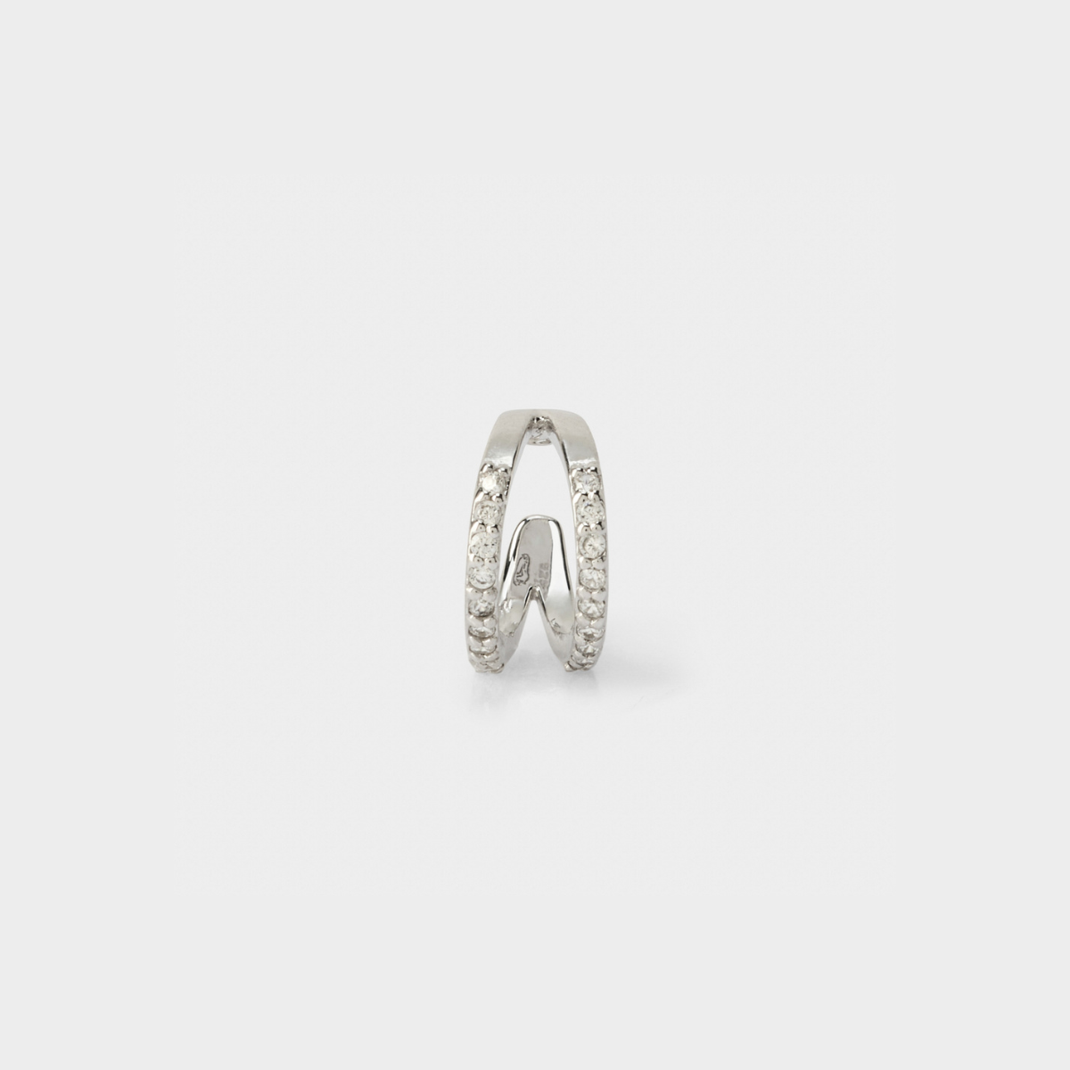 Ear cuff courbe pure et brillants argent