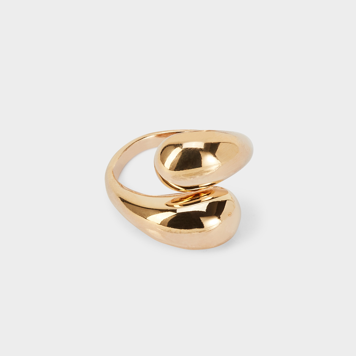 Bague Bisous ajustable plaqué or