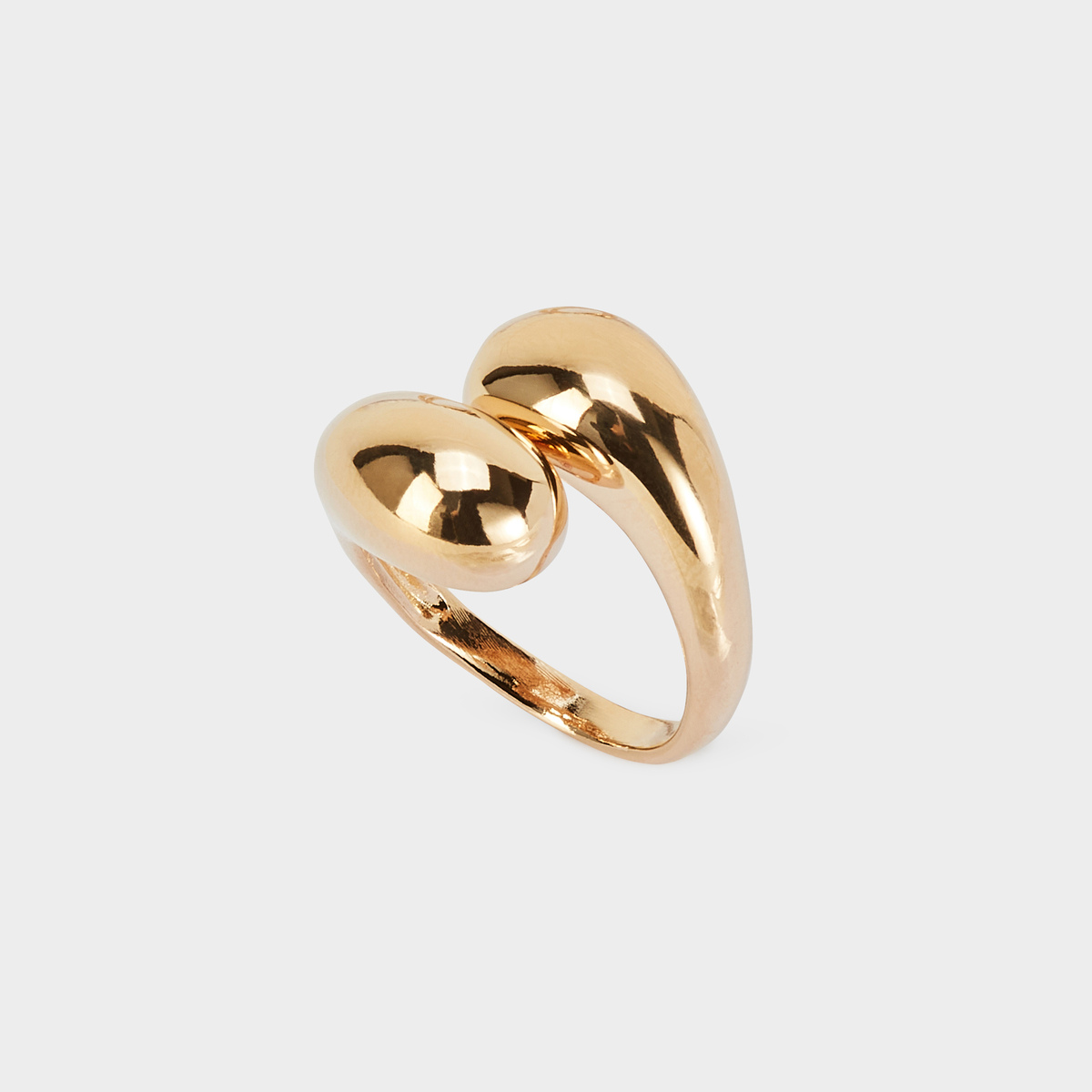 Bague Bisous ajustable plaqué or