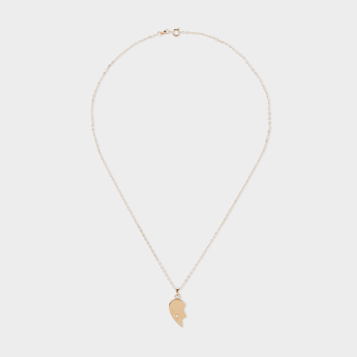 Collier demi-cœur gauche plaqué or