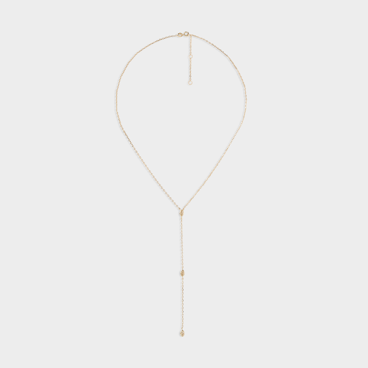 Collier cravate trio de gouttes zircons plaqué or