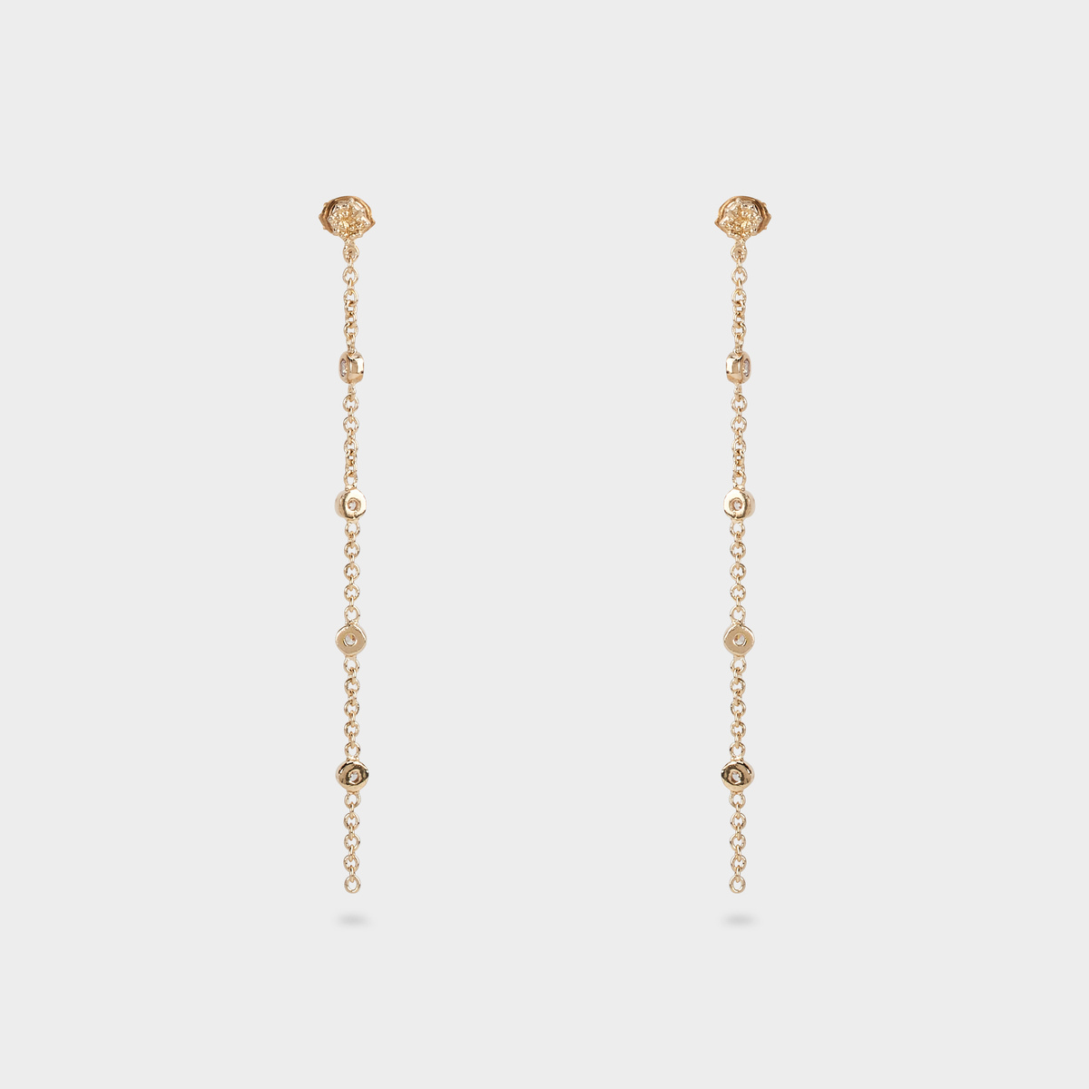 Boucles d'oreilles longues zircons filants plaqué or