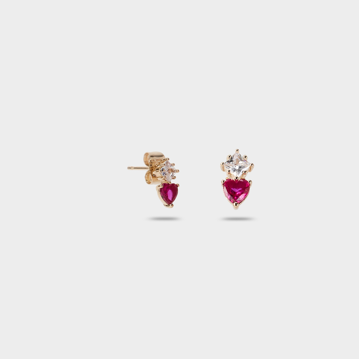 Boucles d'oreilles cœurs sacrés plaqué or