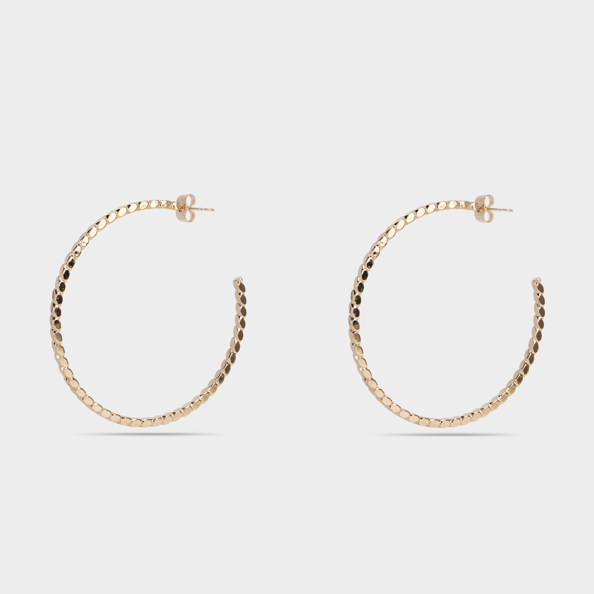 Boucles d'oreilles créoles Ecailles plaqué or