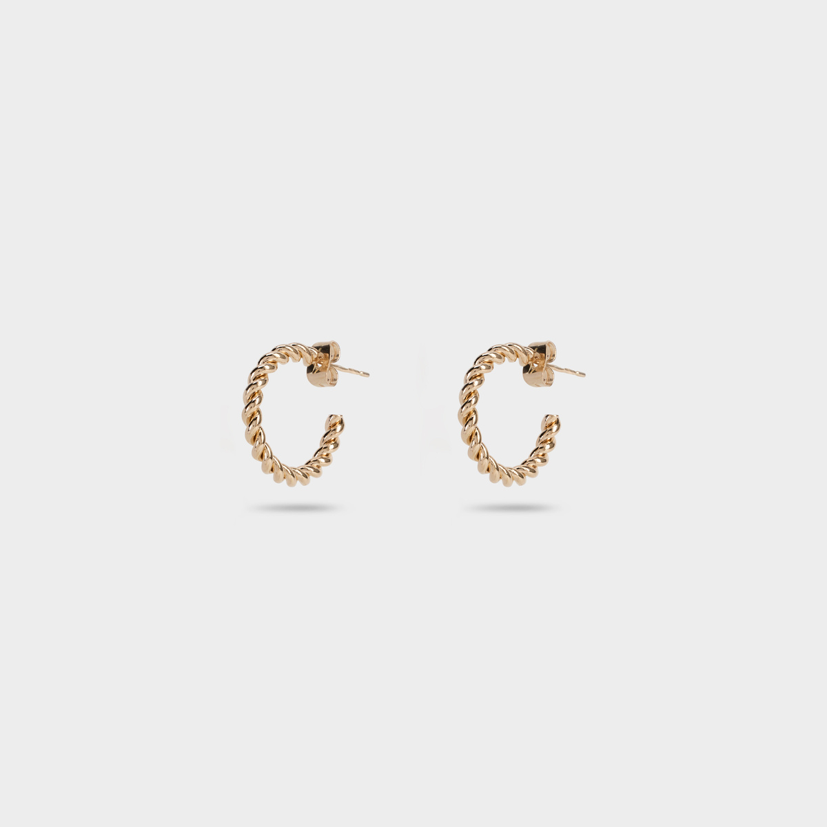 Boucles d'oreilles créoles Twist épaisses plaqué or