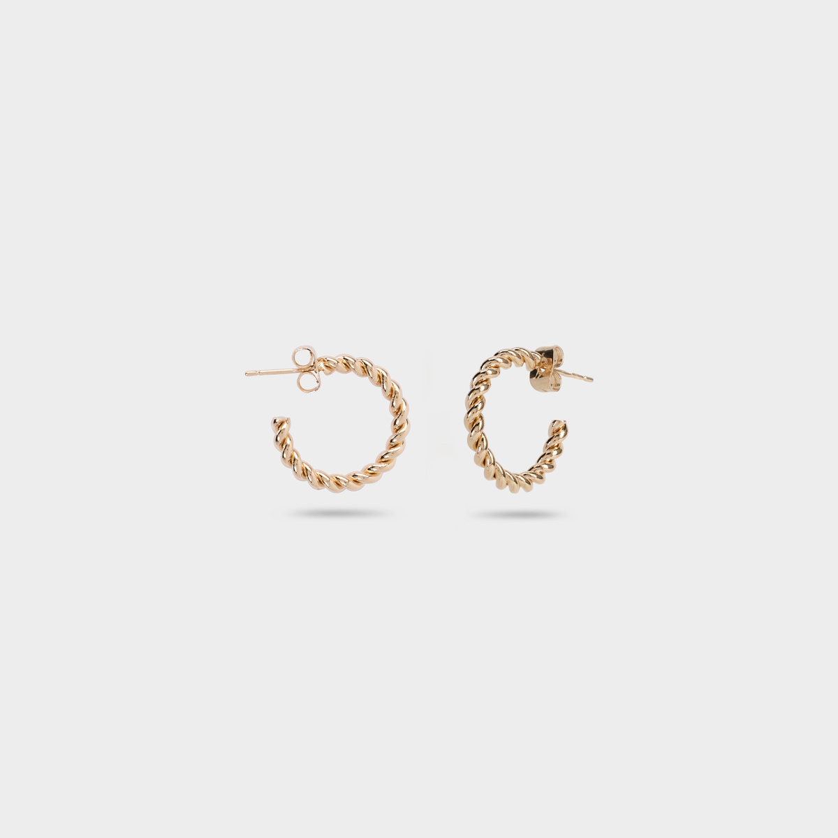Boucles d'oreilles créoles Twist épaisses plaqué or