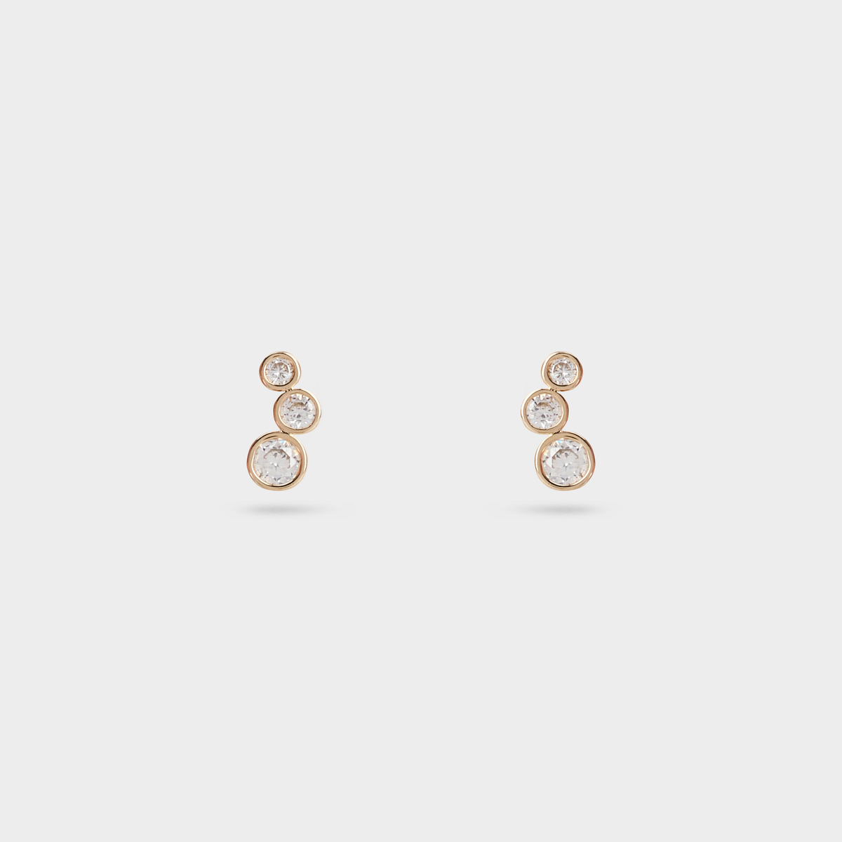 Boucles d'oreilles Purity par 3 plaqué or