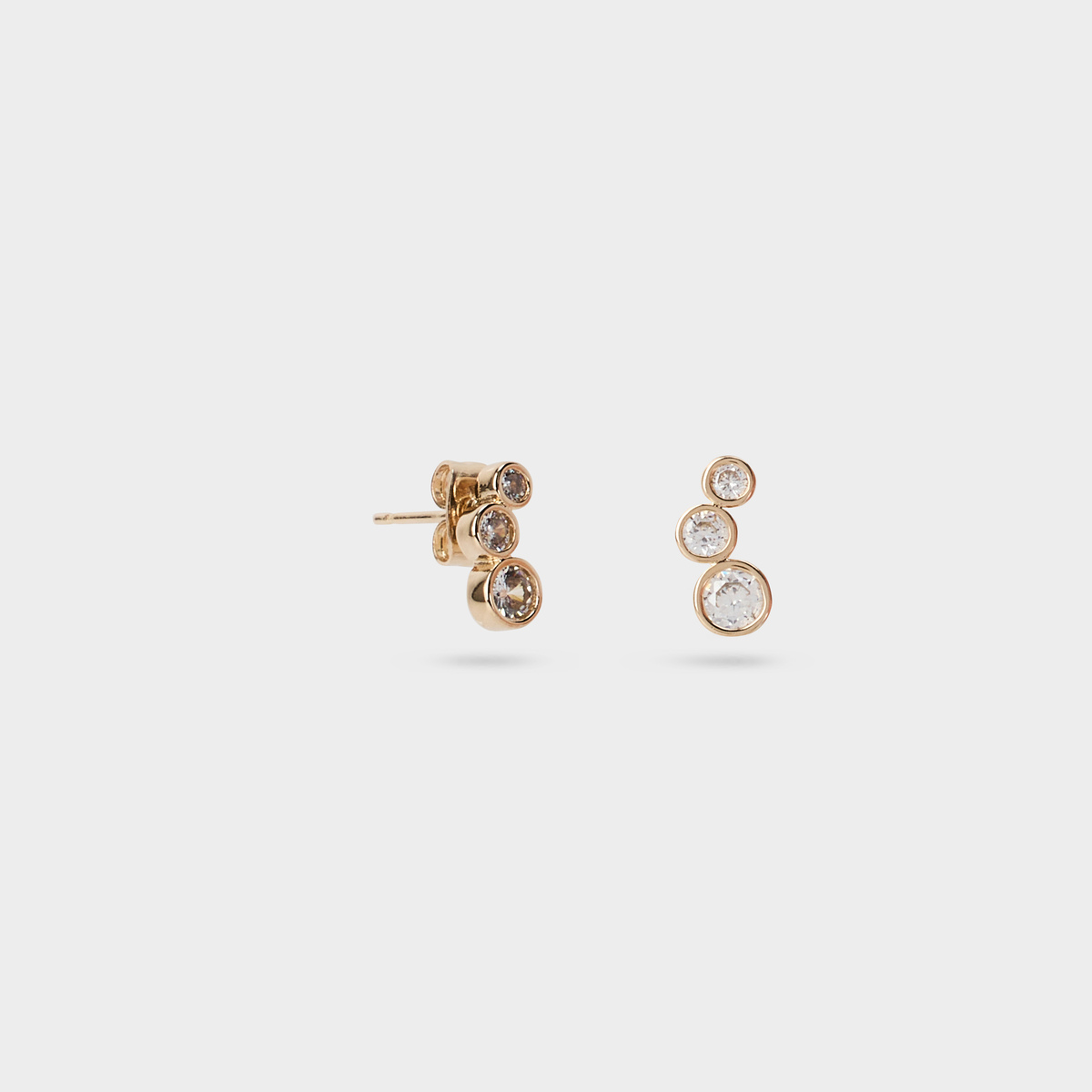 Boucles d'oreilles Purity par 3 plaqué or