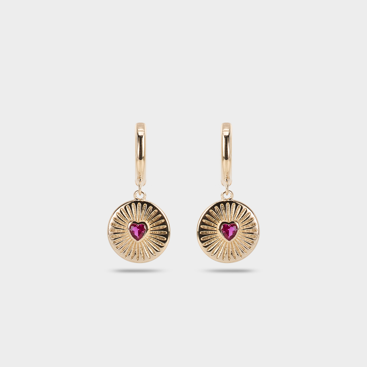 Boucles d'oreilles cœur battant plaqué or