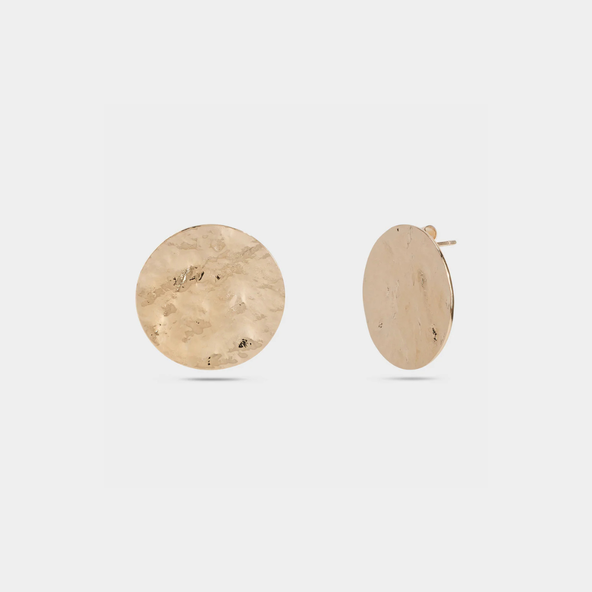 Boucles d'oreilles rond martelé plaqué or