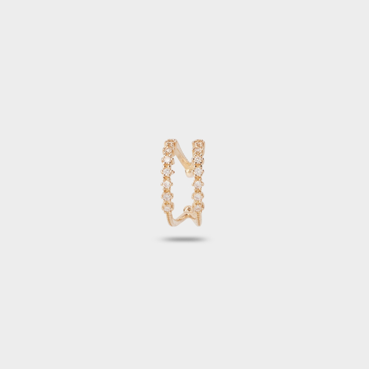 Ear cuff parallèle pavé plaqué or