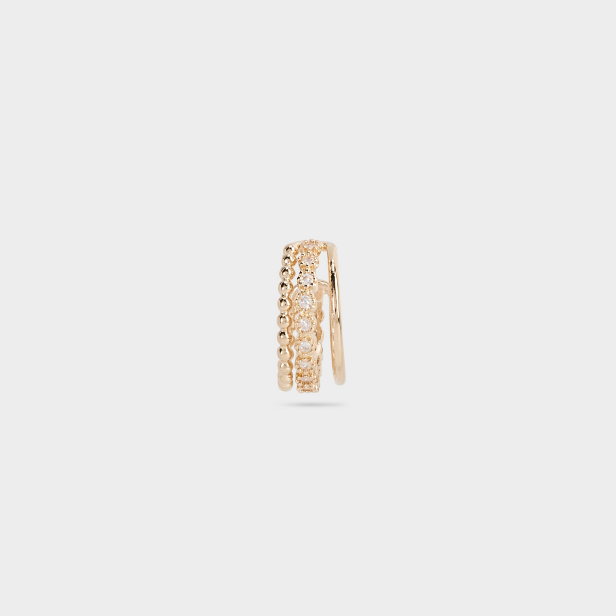 Ear cuff 3 rangs plaqué or
