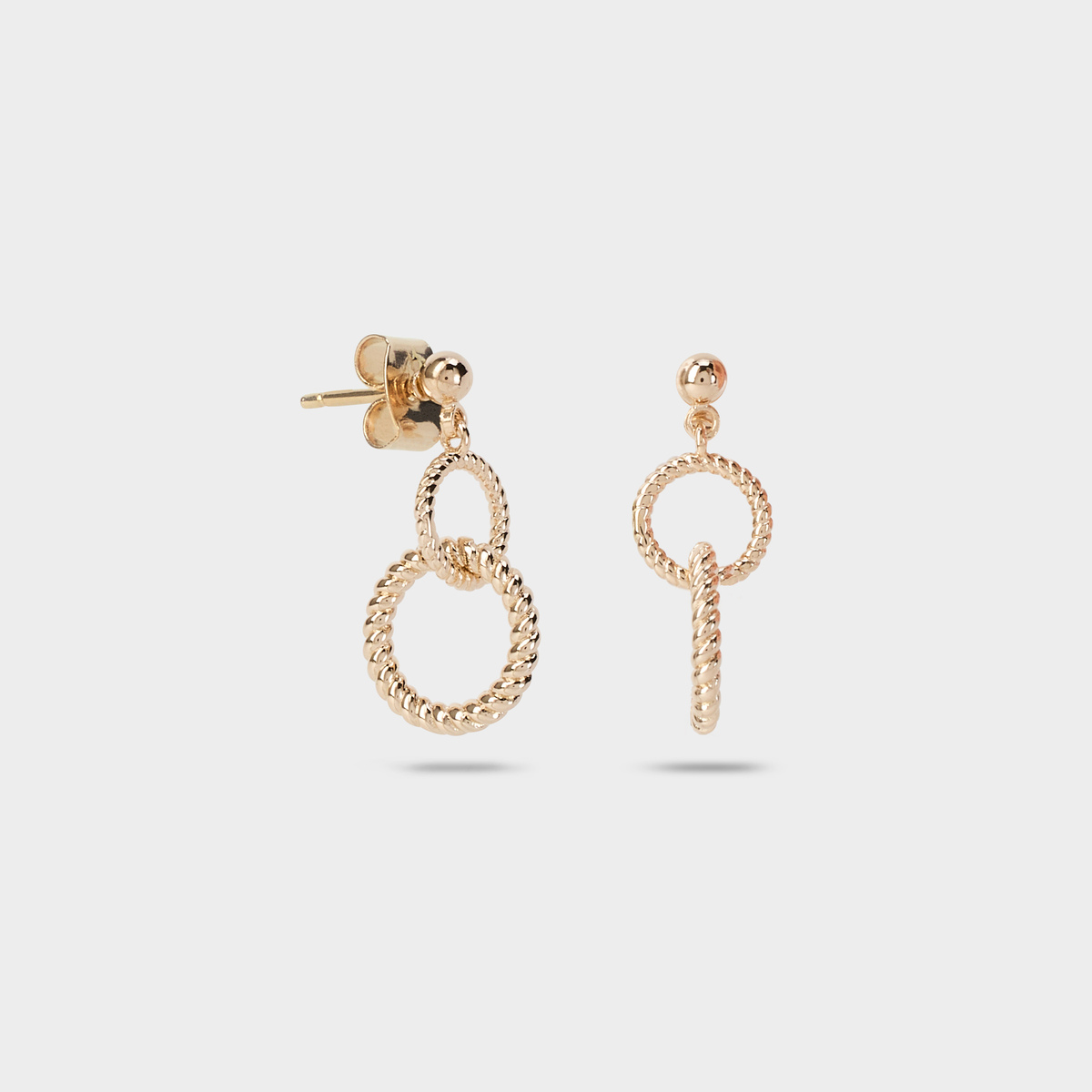 Boucles d'oreilles anneaux pendants plaqué or