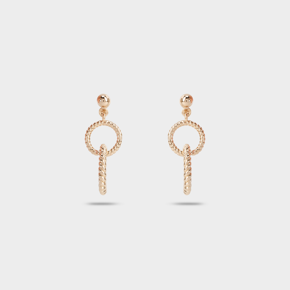 Boucles d'oreilles anneaux pendants plaqué or